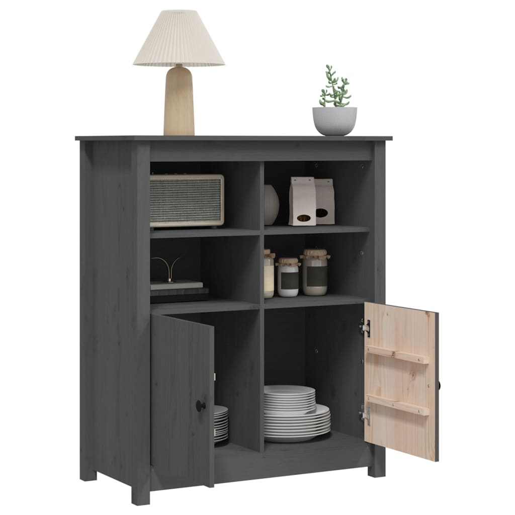 skænk 83x41,5x100 cm massivt fyrretræ grå