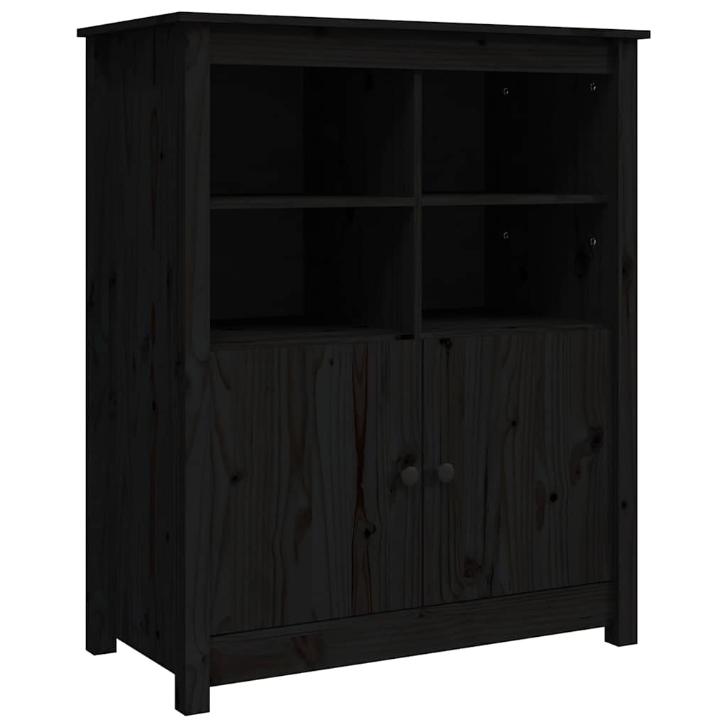 skænk 83x41,5x100 cm massivt fyrretræ sort