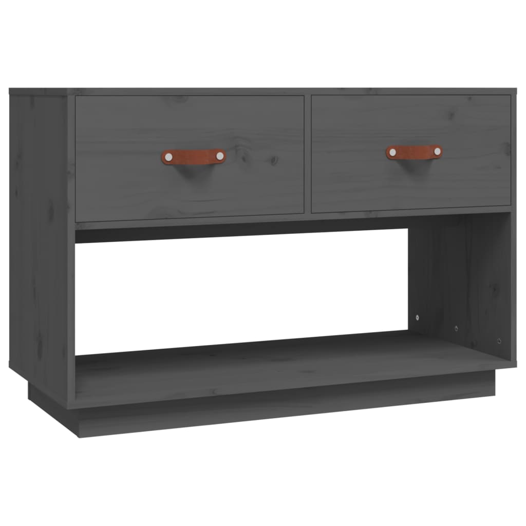 tv-bord 90x40x60 cm massivt fyrretræ grå