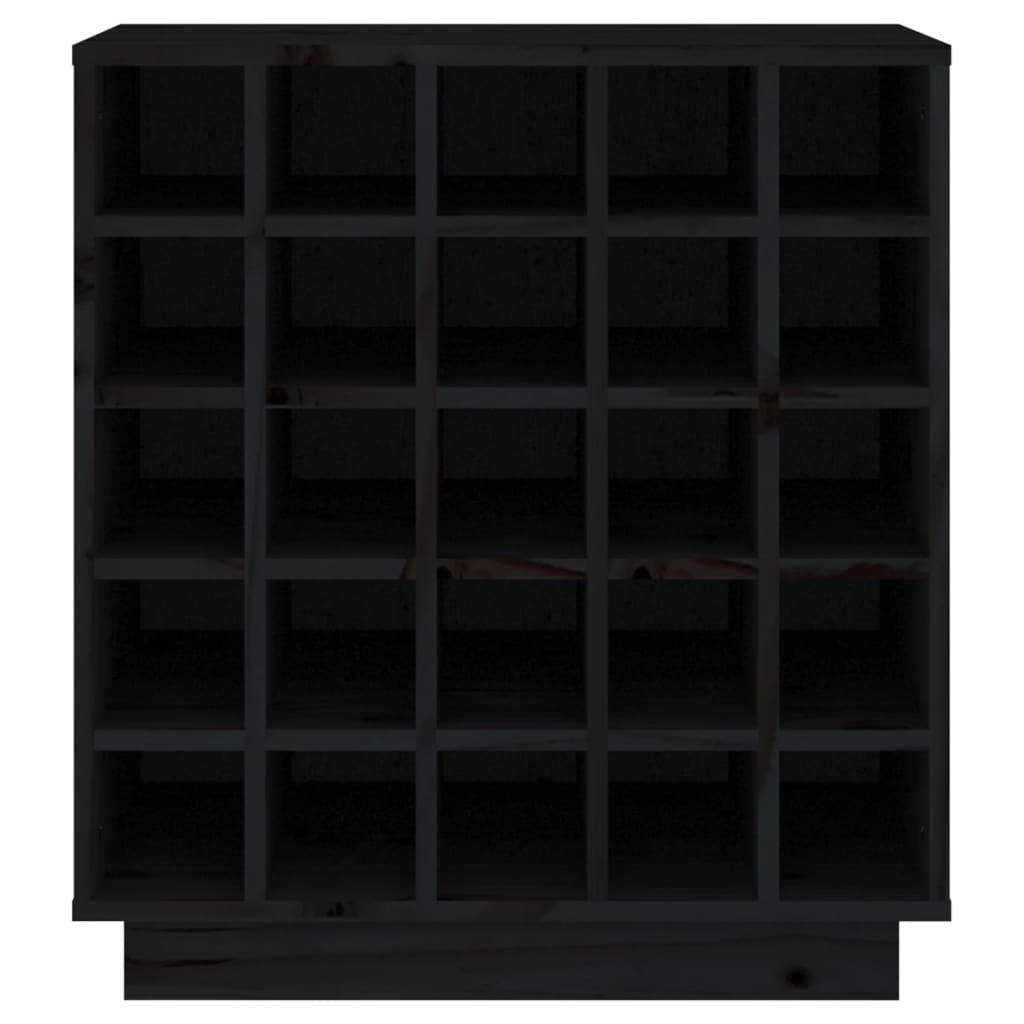 Vinskab 55,5x34x61 cm massivt fyrretræ sort