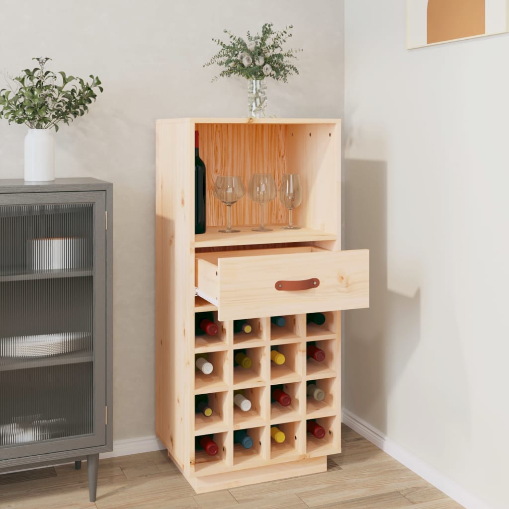 vinreol 45x34x100 cm massivt fyrretræ