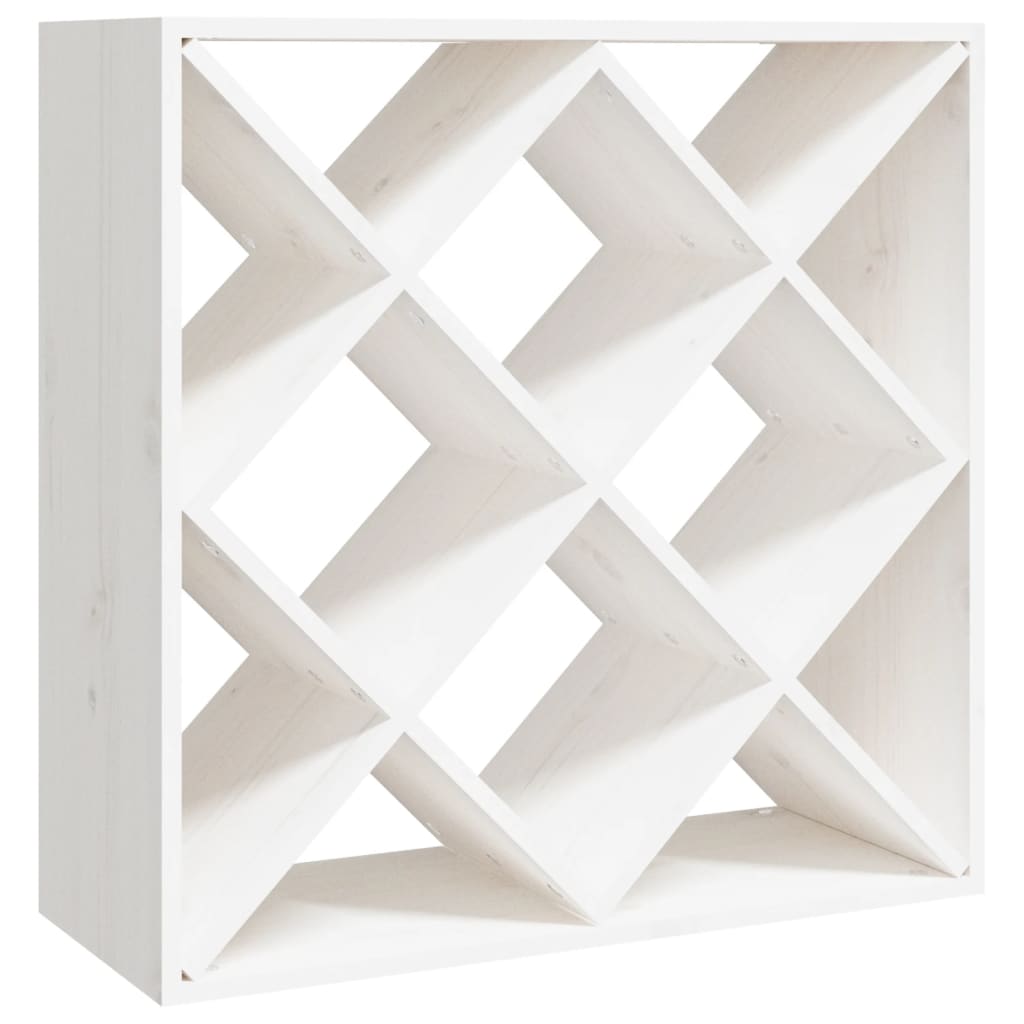 vinreol 62x25x62 cm massivt fyrretræ hvid