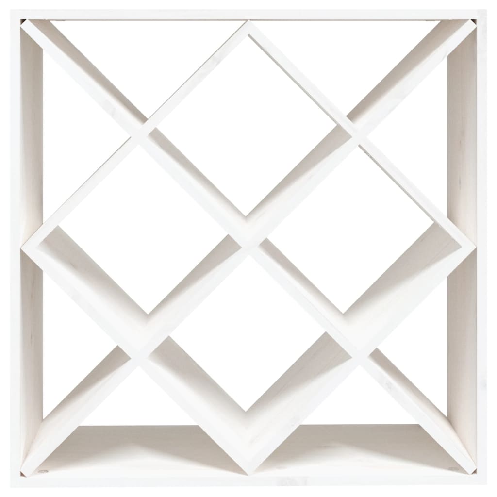 vinreol 62x25x62 cm massivt fyrretræ hvid