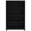 bogreol 80x35x126 cm massivt fyrretræ sort