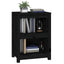 bogreol 50x35x68 cm massivt fyrretræ sort