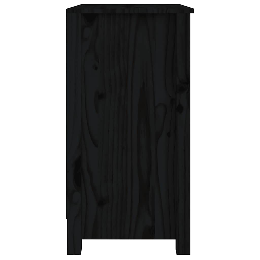 bogreol 50x35x68 cm massivt fyrretræ sort