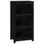 bogreol 50x35x97 cm massivt fyrretræ sort