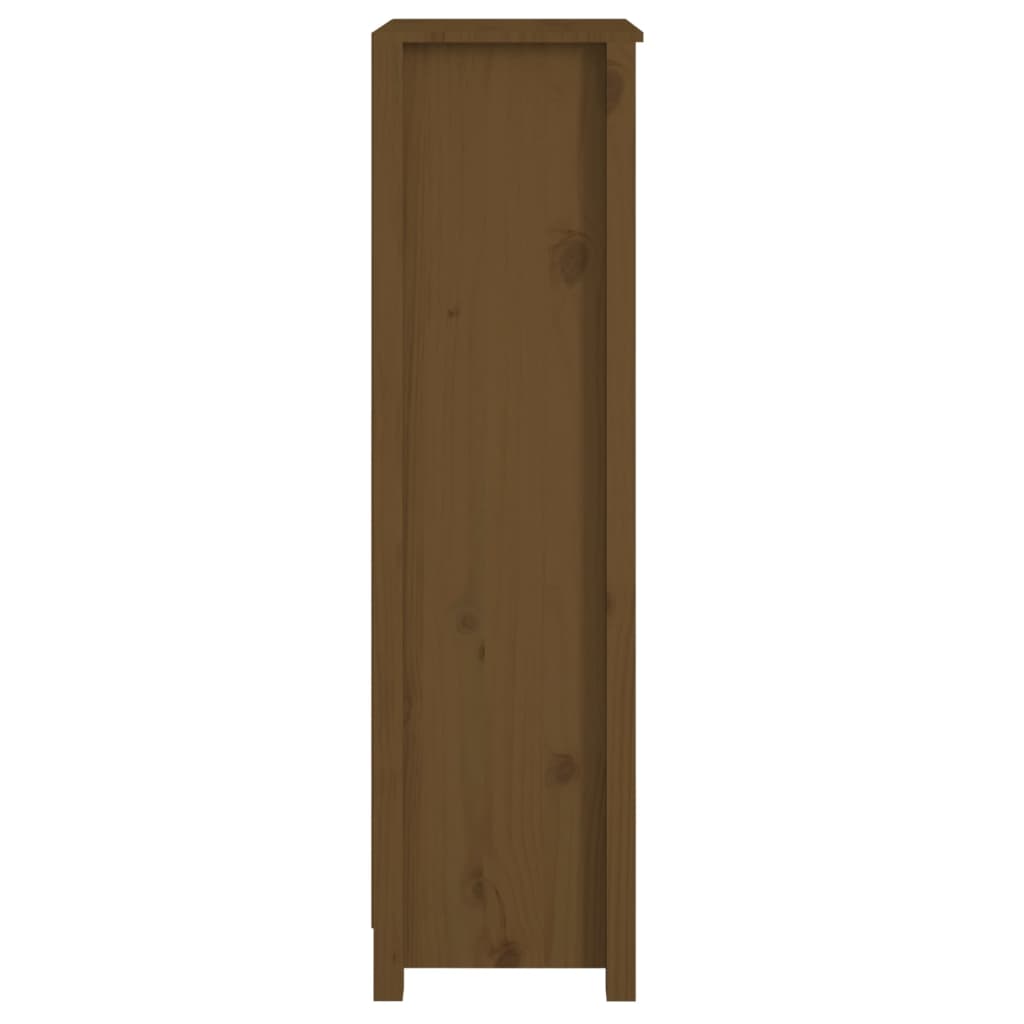 bogreol 50x35x125,5 cm massivt fyrretræ gyldenbrun