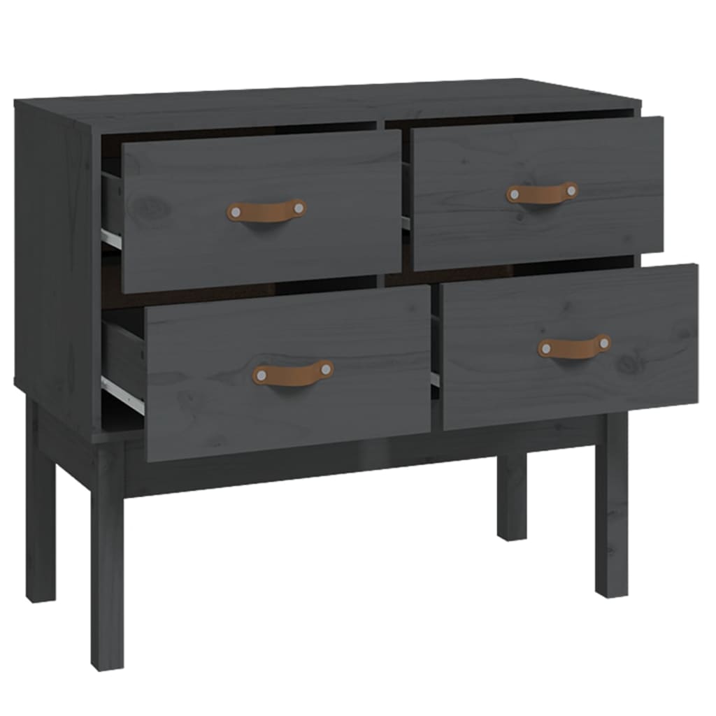 konsolskab 90x40x78 cm massivt fyrretræ grå