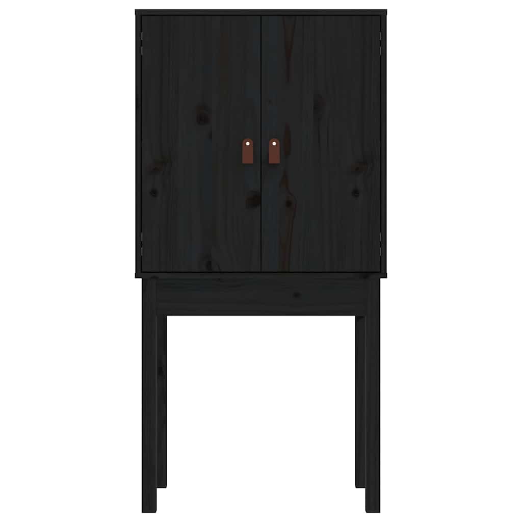 højskab 60x40x120 cm massivt fyrretræ sort
