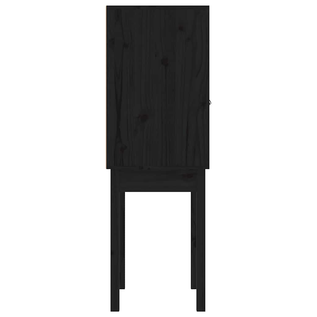 højskab 60x40x120 cm massivt fyrretræ sort