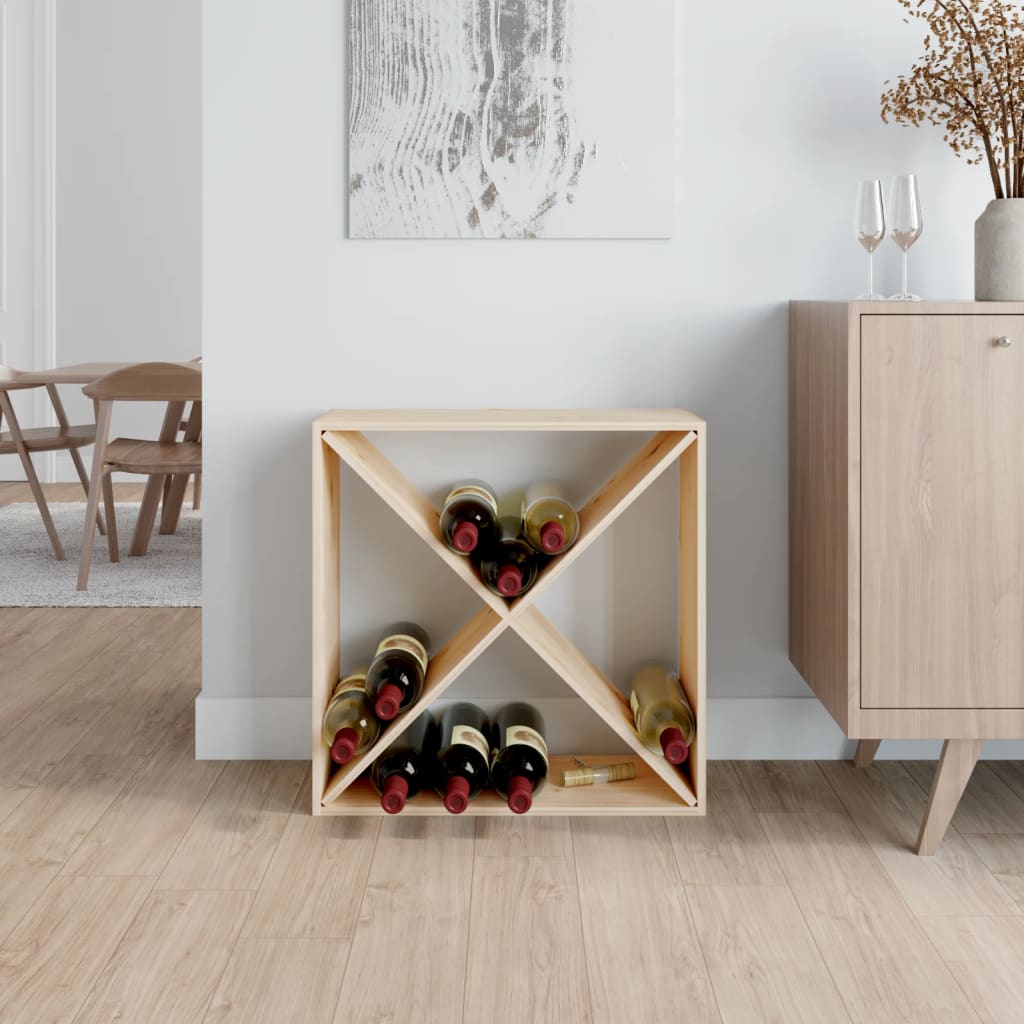vinreol 62x25x62 cm massivt fyrretræ