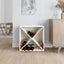 vinreol 62x25x62 cm massivt fyrretræ hvid