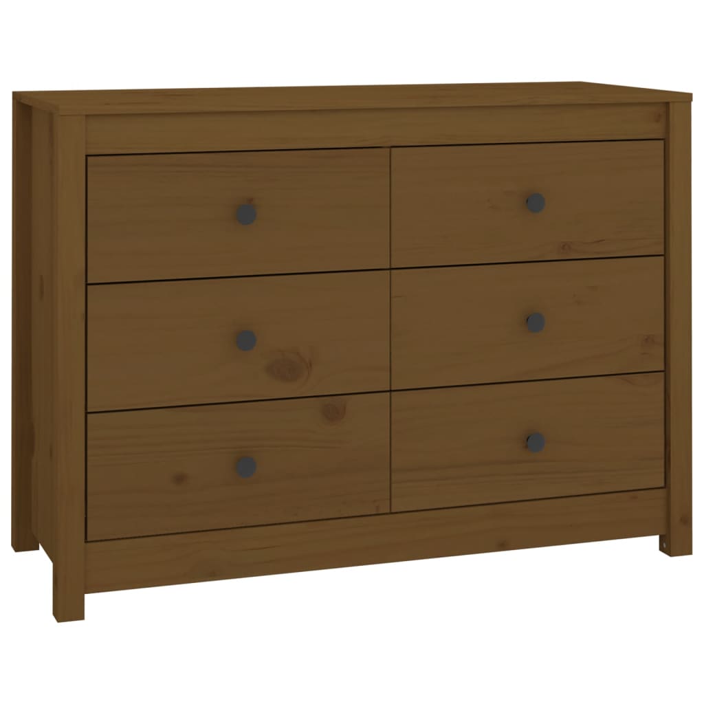 kommode 100x40x72 cm massivt fyrretræ gyldenbrun