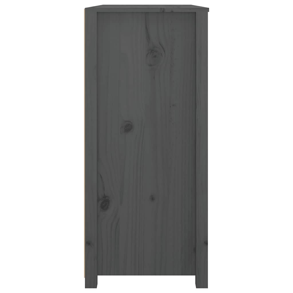 kommode 100x40x90 cm massivt fyrretræ grå