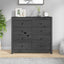 kommode 100x40x90 cm massivt fyrretræ grå