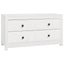 kommode 100x40x54 cm massivt fyrretræ hvid