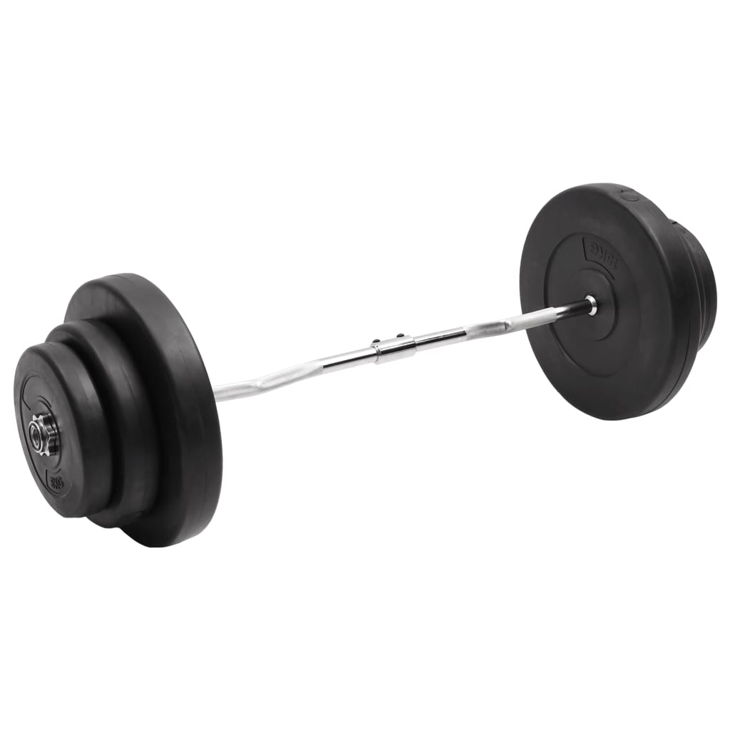 curl-vægtstang med skiver 60 kg billede