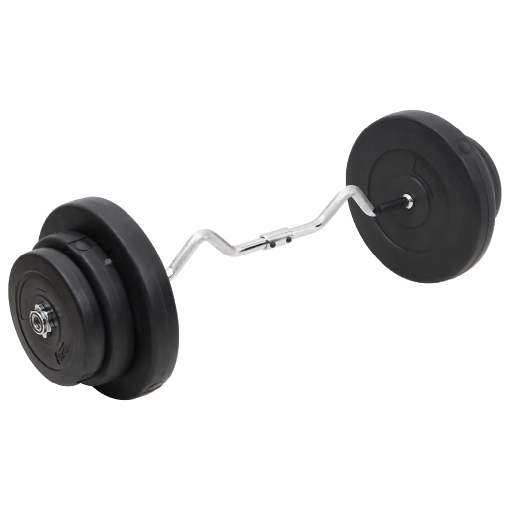 curl-vægtstang med skiver 60 kg billede