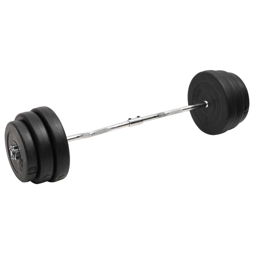 curl-vægtstang med skiver 90 kg billede