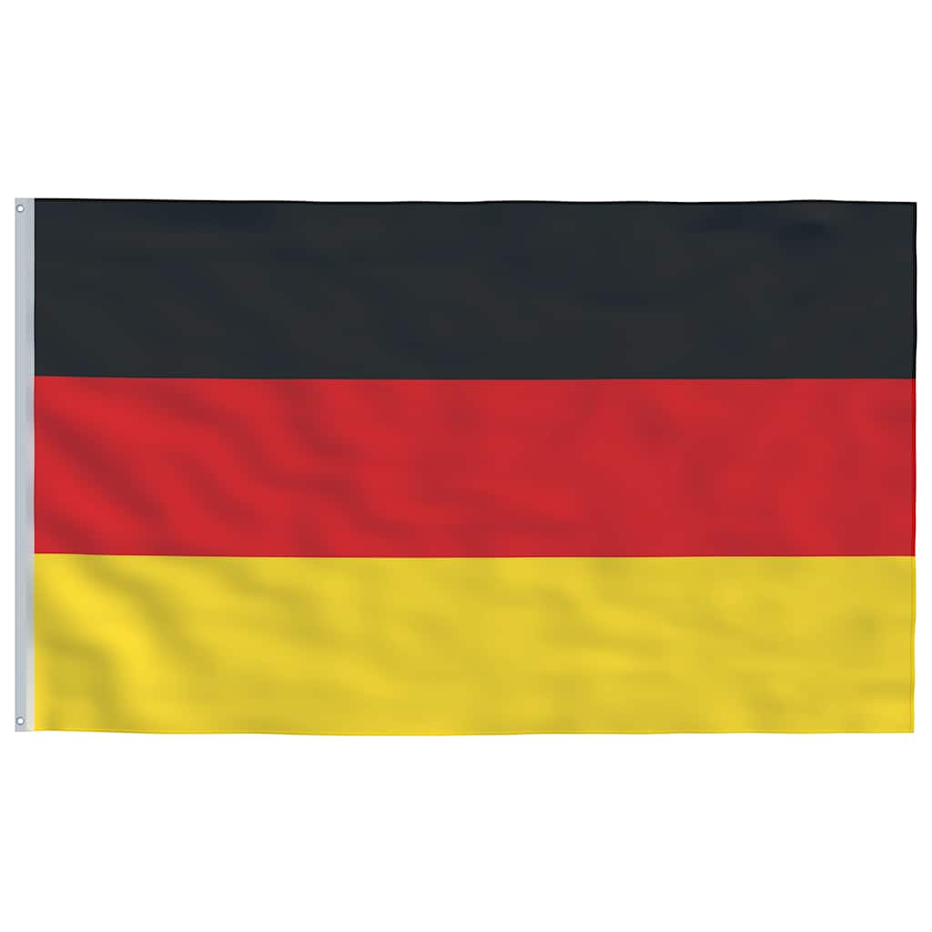 Tyskland flag og flagstang 6,08 m aluminium