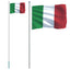 Italien flag og flagstang 6,08 m aluminium