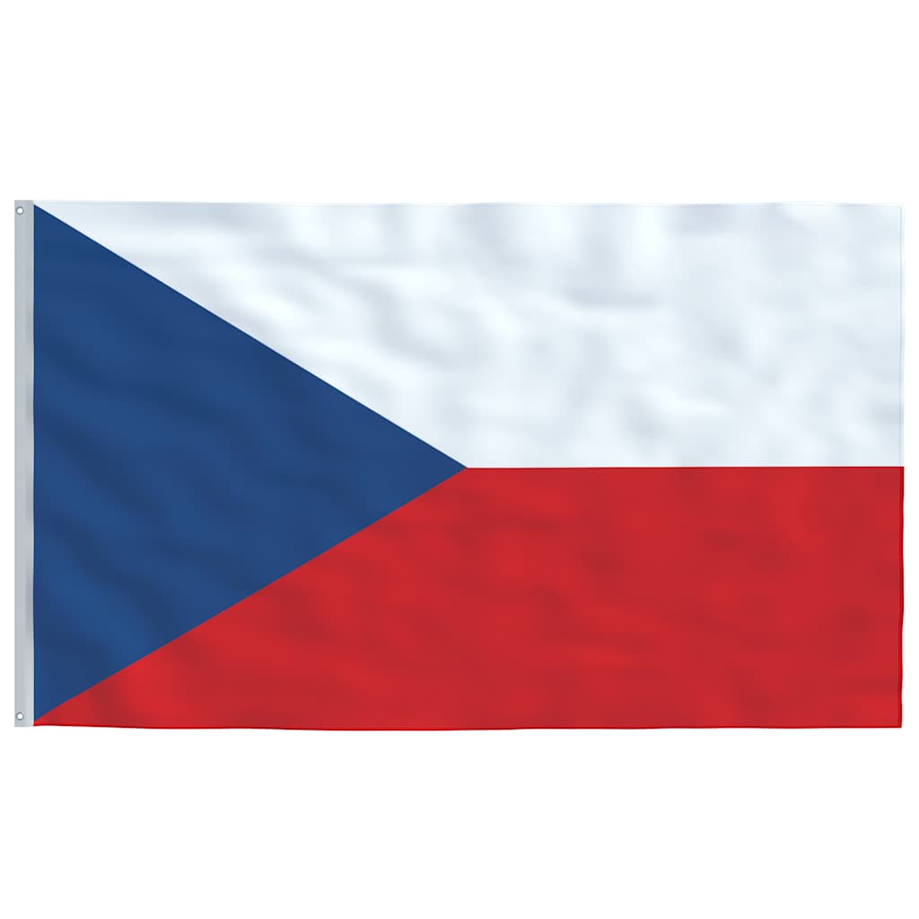 Tjekkiet flag og flagstang 6,08 m aluminium