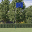 Europaflag og flagstang 6,08 m aluminium