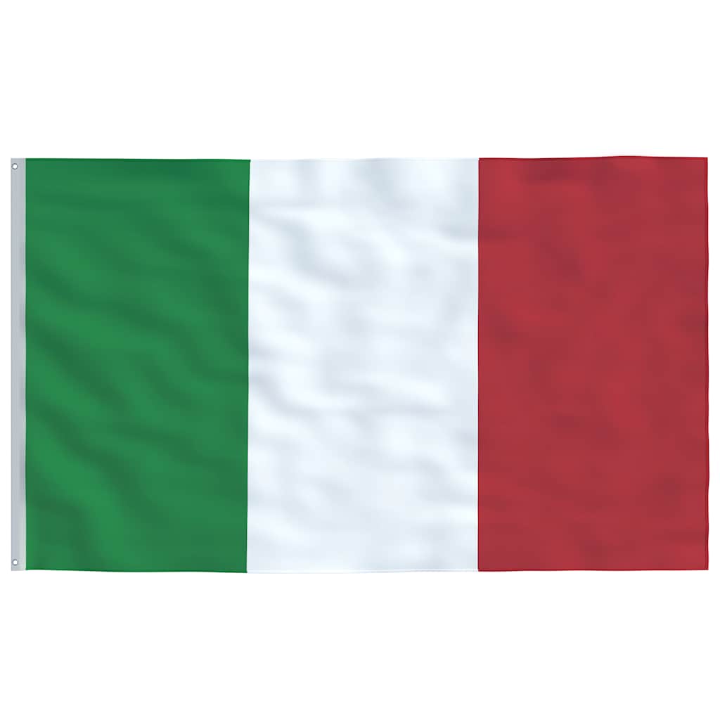 Italien flag og flagstang 5,5 m aluminium