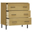 skænk med 3 skuffer OSLO 77x40x79,5 cm massivt træ brun