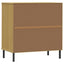 skænk med 3 skuffer OSLO 77x40x79,5 cm massivt træ brun