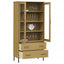 bogskab med metalben OSLO 85x35x172,5 cm massivt træ brun