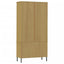 bogskab med metalben OSLO 85x35x172,5 cm massivt træ brun