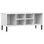 skoreol med metalben OSLO 106x35x45 cm massivt træ hvid