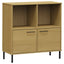 bogskab med metalben OSLO 90x35x90,5 cm massivt træ brun