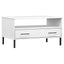 sofabord med metalben OSLO 85x50x45 cm massivt træ hvid