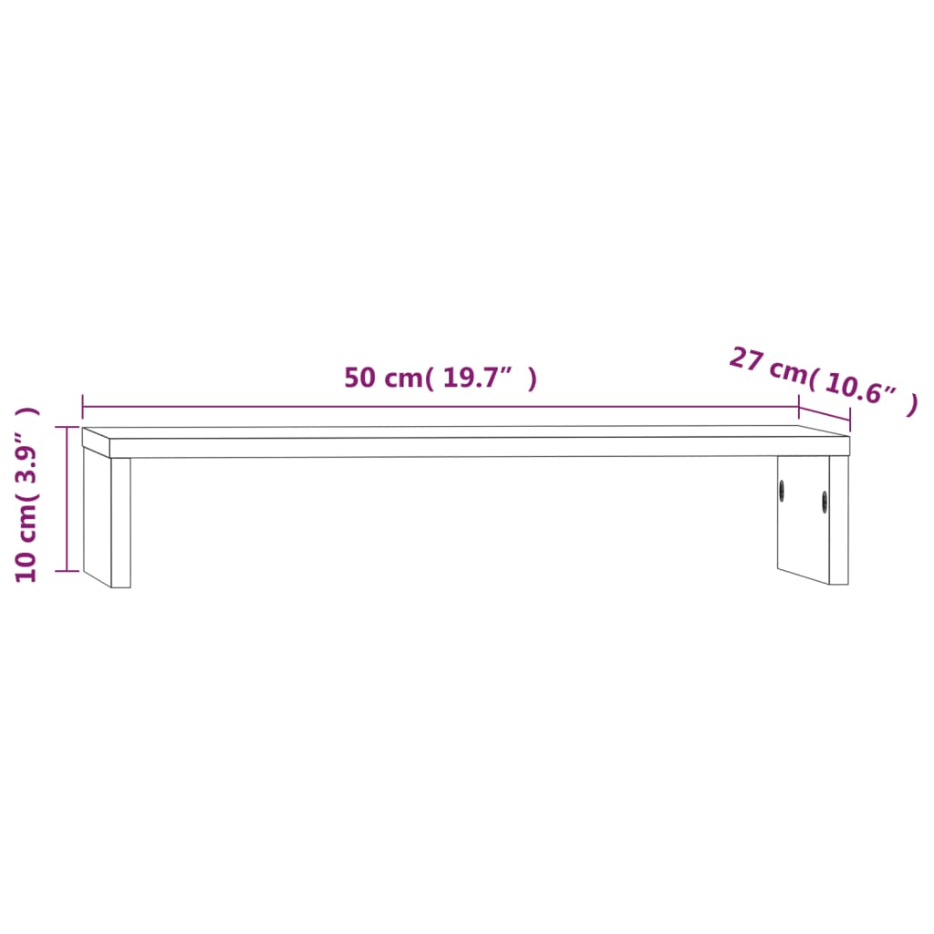 skærmholder 50x27x10 cm massivt fyrretræ