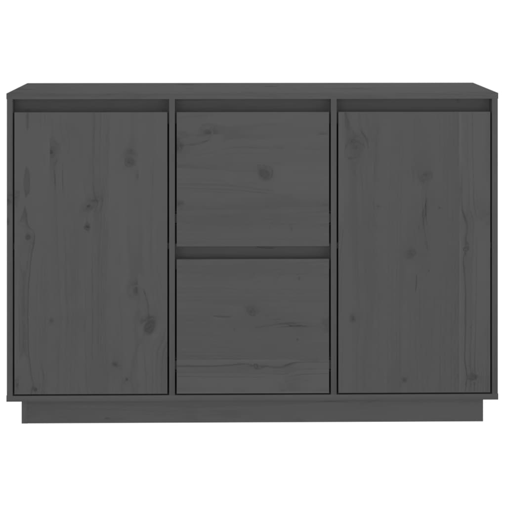 skænk 111x34x75 cm massivt fyrretræ grå