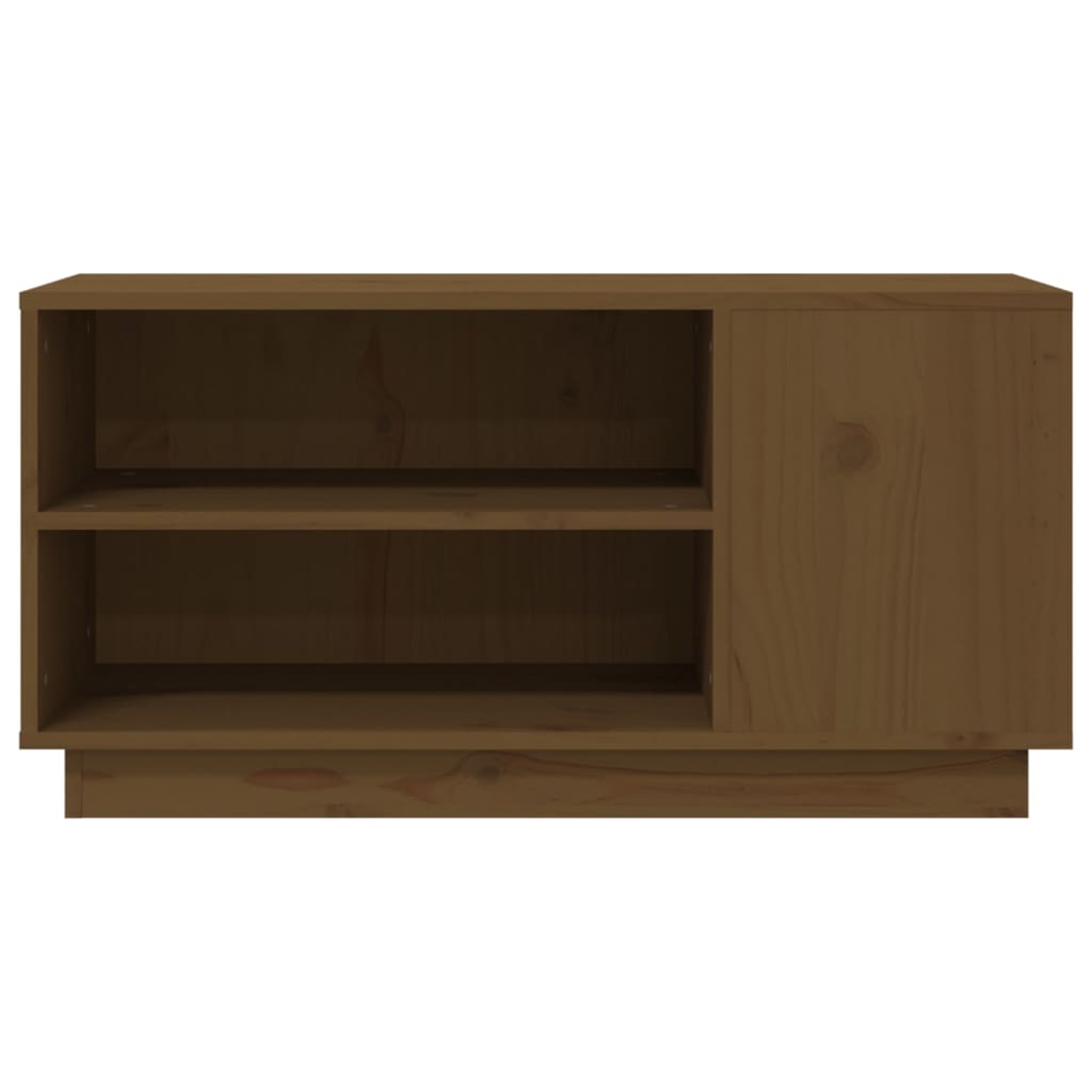 tv-bord 80x35x40,5 cm massivt fyrretræ gyldenbrun