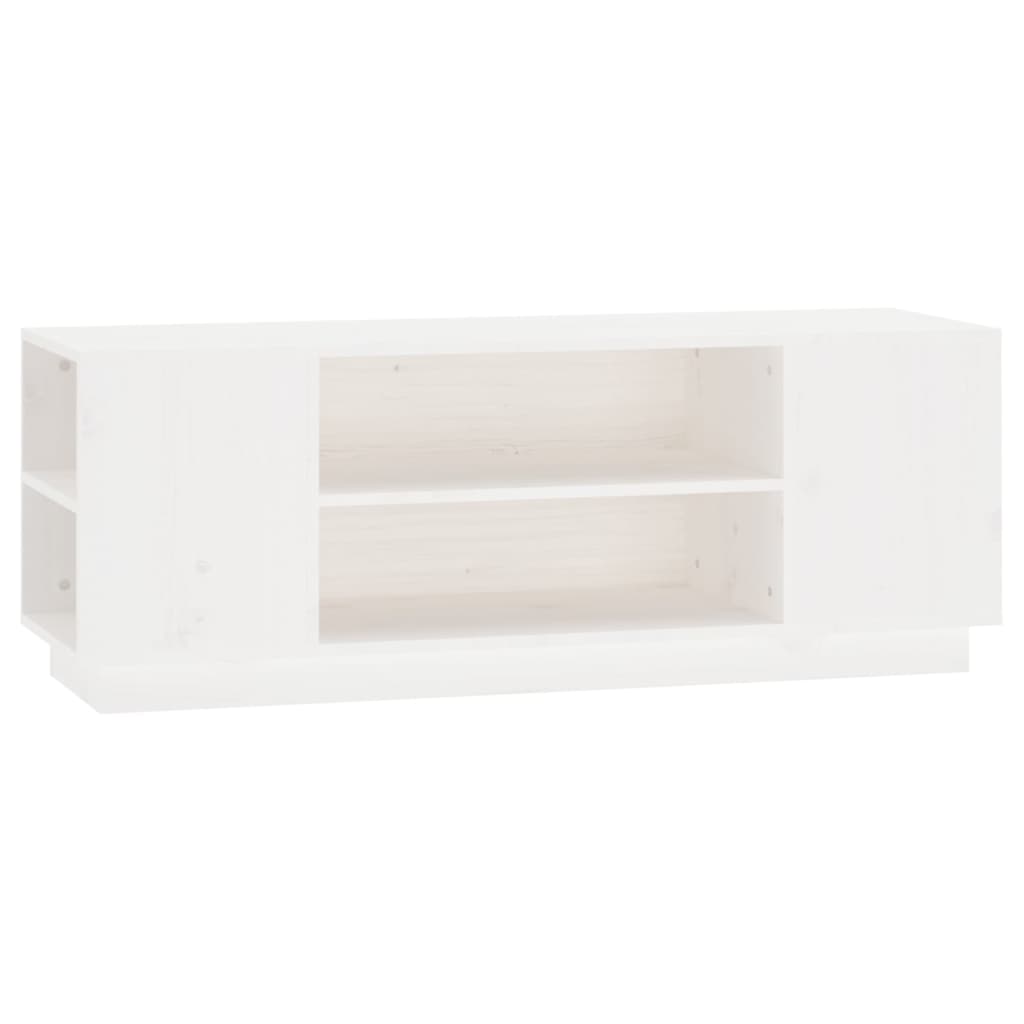 tv-bord 110x35x40,5 cm massivt fyrretræ hvid