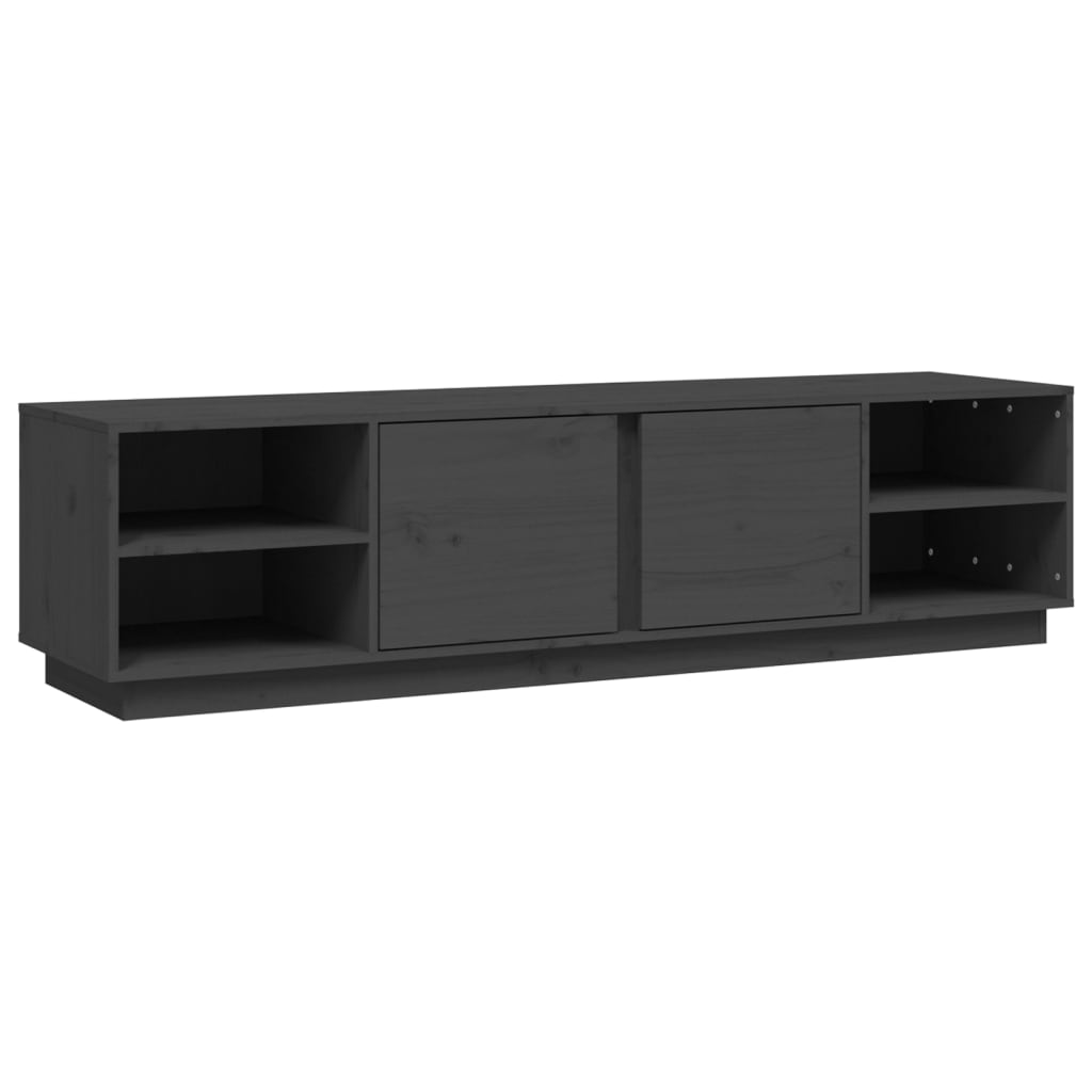 tv-bord 156x40x40 cm massivt fyrretræ grå