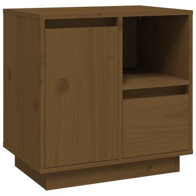 sengebord 50x34x50 cm massivt fyrretræ gyldenbrun