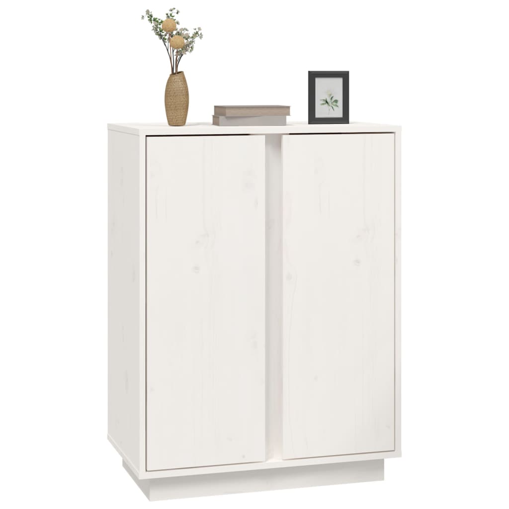 skænk 60x35x80 cm massivt fyrretræ hvid