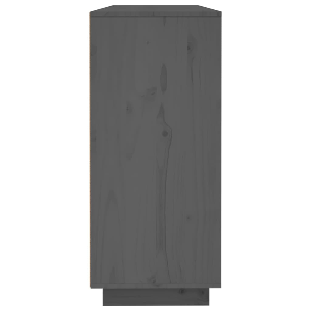skænk 120x35x80 cm massivt fyrretræ grå