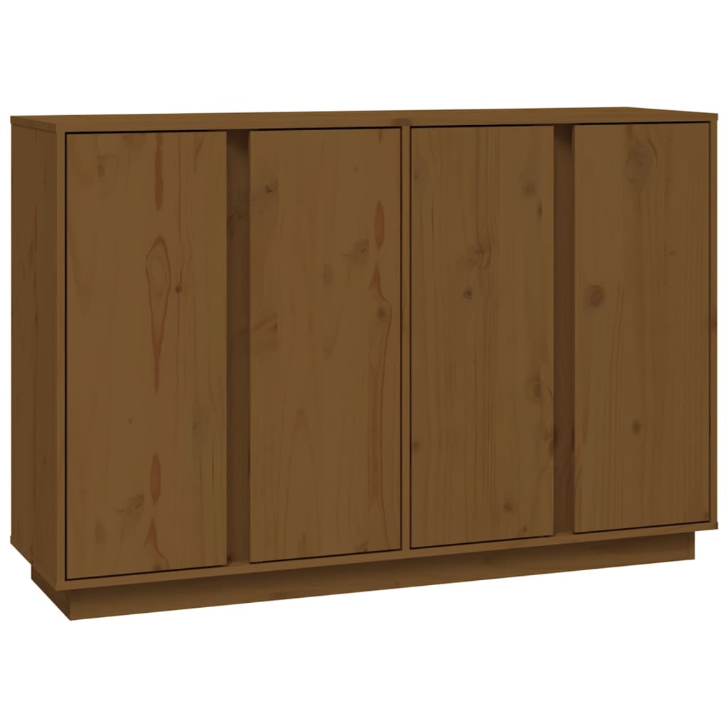 skænk 120x35x80 cm massivt fyrretræ gyldenbrun