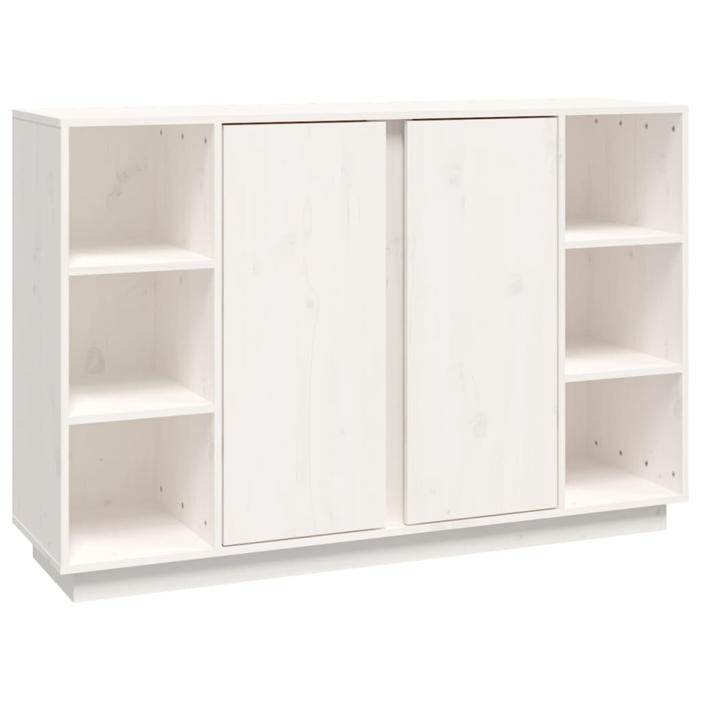 skænk 120x35x80 cm massivt fyrretræ hvid