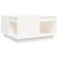 sofabord 60x61x32,5 cm massivt fyrretræ hvid