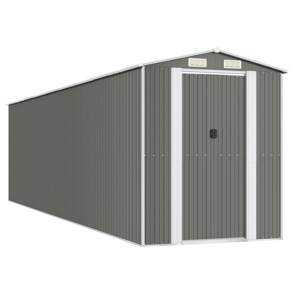 haveskur 192x772x223 cm galvaniseret stål lysegrå