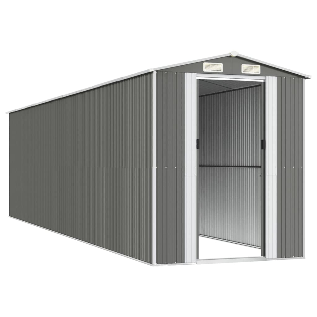haveskur 192x772x223 cm galvaniseret stål lysegrå