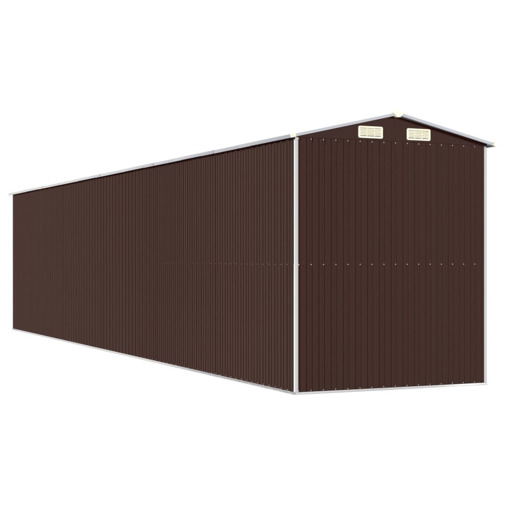 haveskur 192x938x223 cm galvaniseret stål mørkebrun